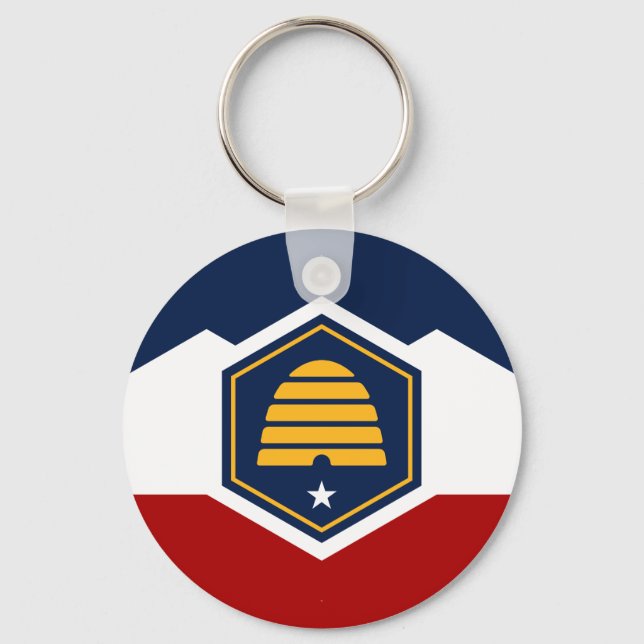 Porte-clés avec drapeau de l'Utah, États-Unis (Recto)