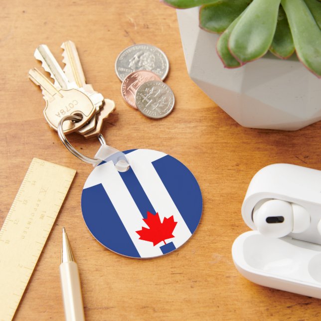 Porte-clés avec drapeau de Toronto, Canada (Bureau)
