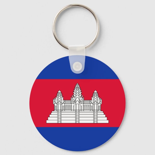 Porte-clés avec drapeau patriotique cambodgien (Recto)