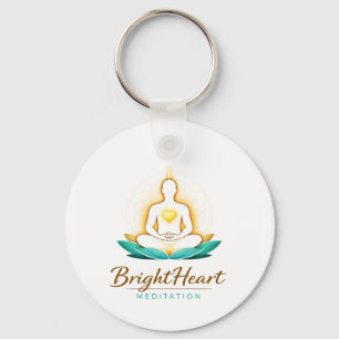 Porte-clés avec logo de méditation Brightheart