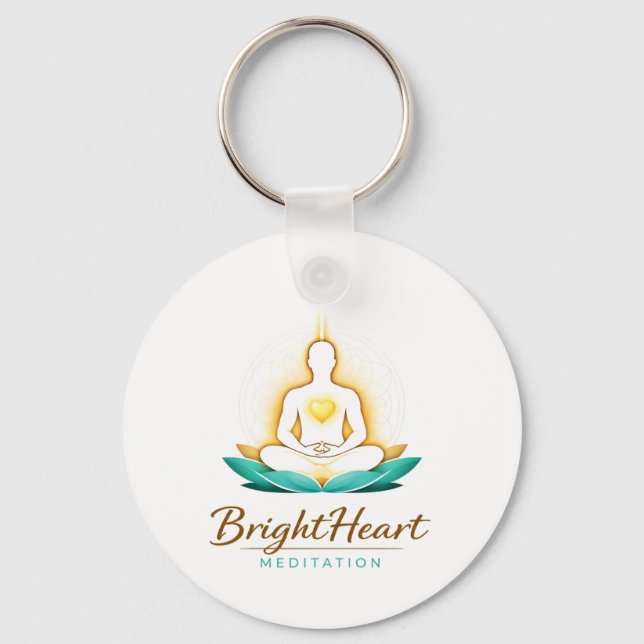 Porte-clés avec logo de méditation Brightheart (Recto)