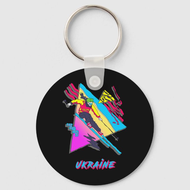Porte-clés Aventure de ski stylée en Ukraine Graphique  (Recto)
