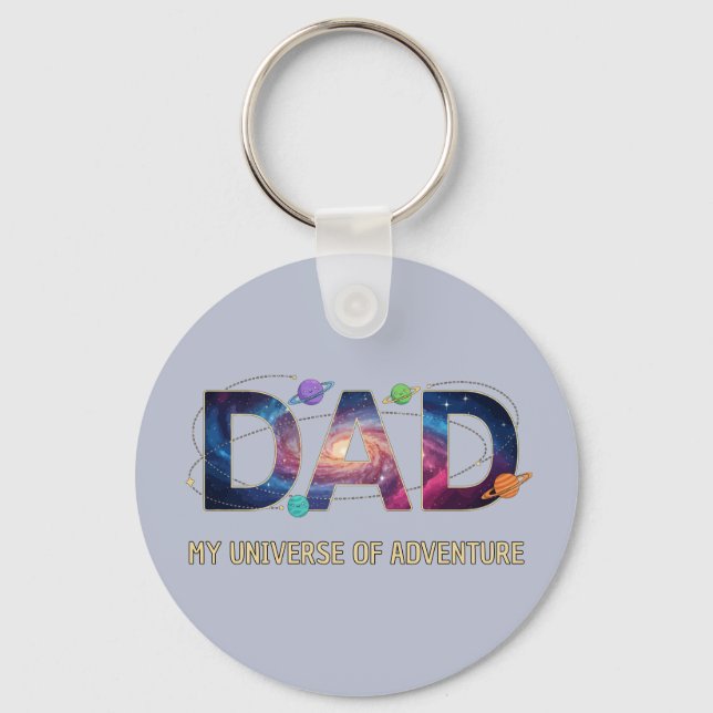 Porte-clés Aventure Papa Univers Galactique (Recto)