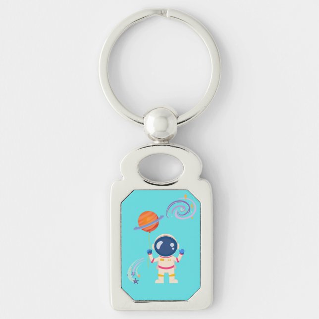 Porte-clés Aventures de dessins animés Spaceman. (Devant)