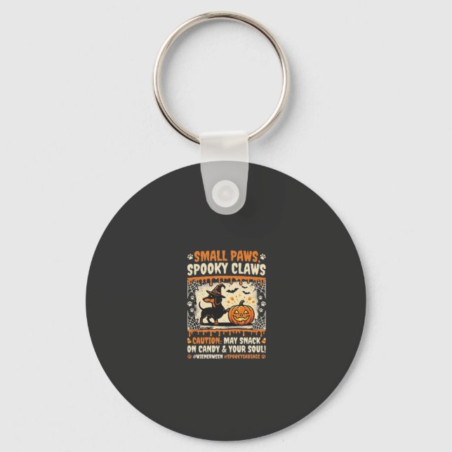 Porte-clés Avertissement de chien de Dachshund d'Halloween ef (Recto)