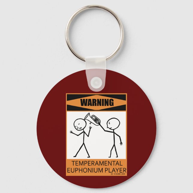 Porte-clés Avertissement Joueur euphonique Temperamental (Recto)