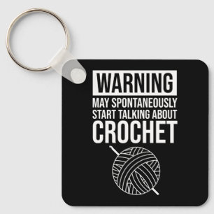 Porte-clés Avertissement - Peut commencer à parler de crochet