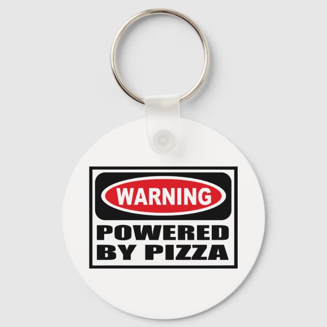 Porte-clés Avertissement POWERED BY PIZZA Porte - clé (Recto)