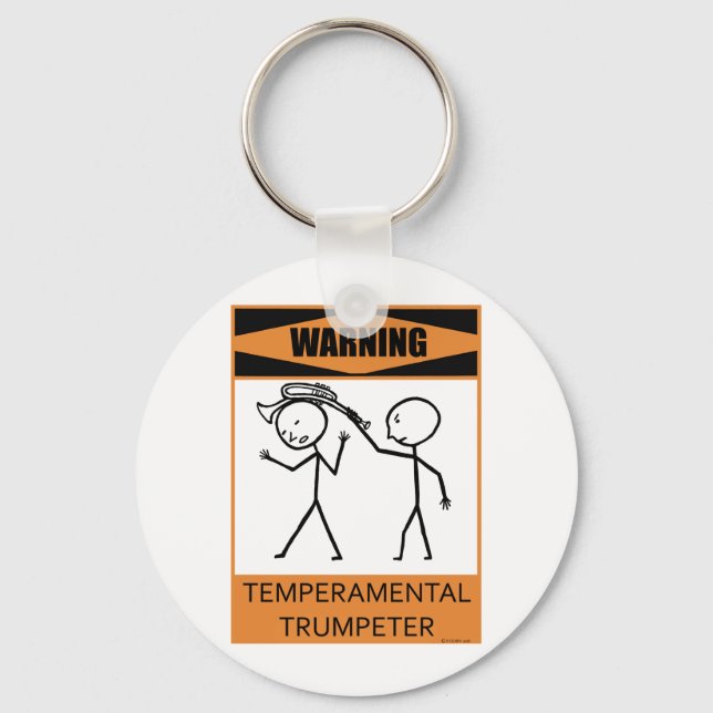 Porte-clés Avertissement Trumpeter Temperamental (Recto)