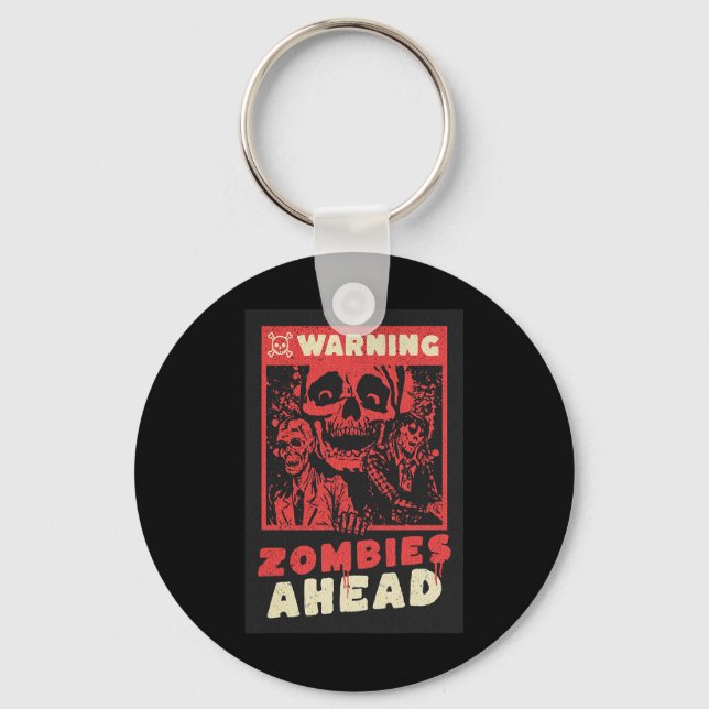 Porte-clés Avertissement Zombies Costume Halloween (Recto)