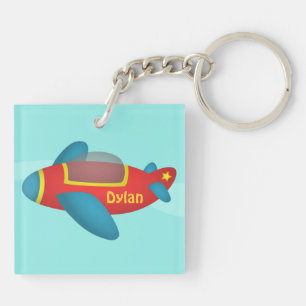 Porte-clés Avion à réaction coloré mignon pour enfants