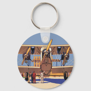 Porte-clés Avion biplan de voyage et de transport vintage