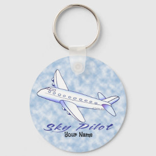 Porte-clés Avion bleu Sky Pilot