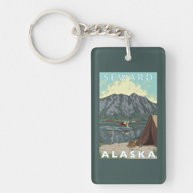 Porte-clés Avion de Bush et pêche - Seward, Alaska (Devant)