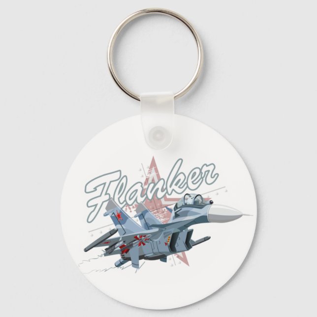 Porte-clés Avion de chasse caricaturale (Recto)