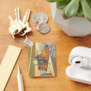 Porte-clés Avion de science-fiction vintage Hélicoptère Limo