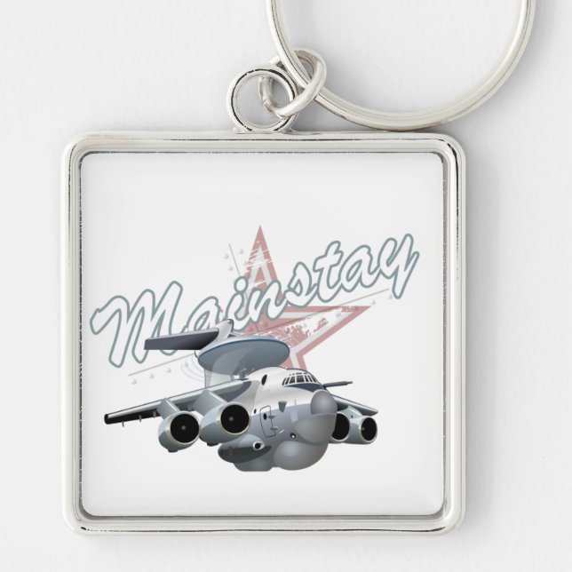 Porte-clés Avion militaire de dessin (Devant)