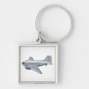 Porte-clés Avion rétro de dessin