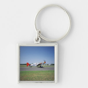 Porte-clés Avion rouge de queue de P-51 C Tuskegee à l'air de