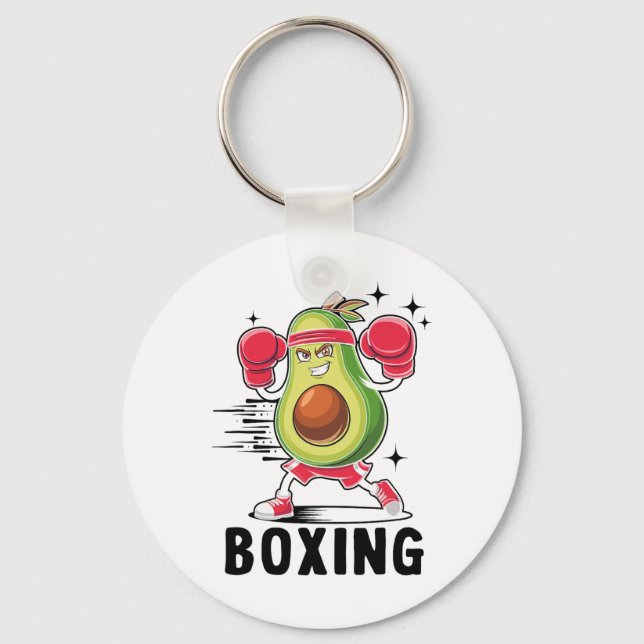 Porte-clés Avocado Jouer à la boxe Alimentation végétarienne  (Recto)