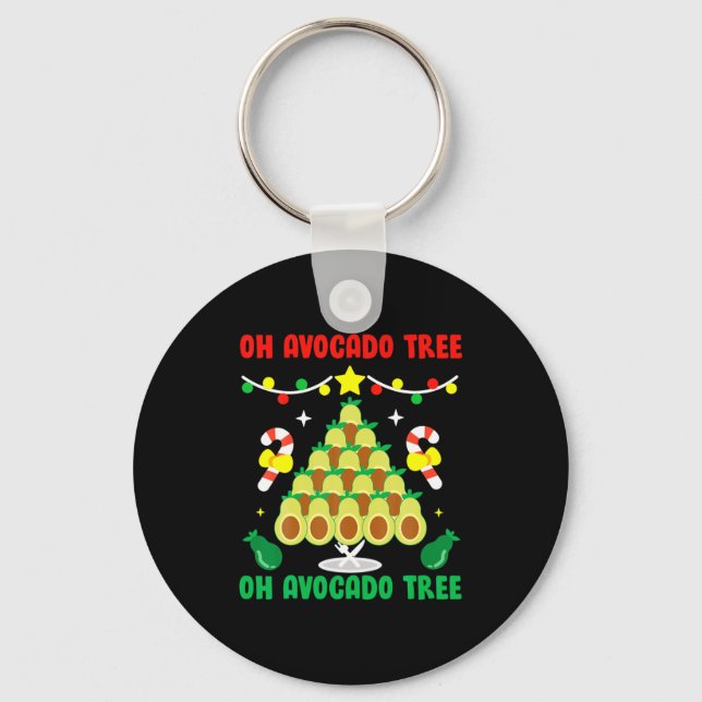 Porte-clés Avocado Tree Funny Food Vegan Christmas Gift  (Recto)