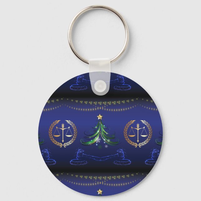 Porte-clés Avocat Arbre de Noël Élégant (Recto)