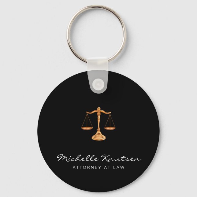 Porte-clés Avocat professionnel Procureur luxe Black Gold (Recto)