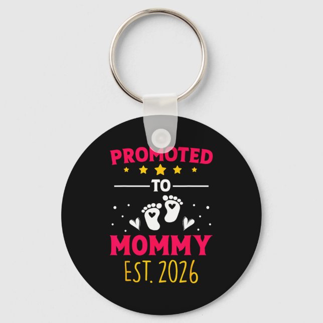 Porte-clés Awesome Promoted To Mommy 2026 Pregnancy Announcem (Recto)