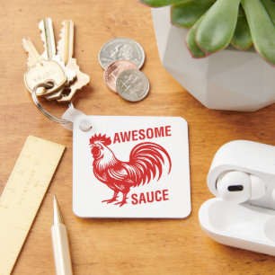 Porte-clés Awesome Rooster de sauce drôle