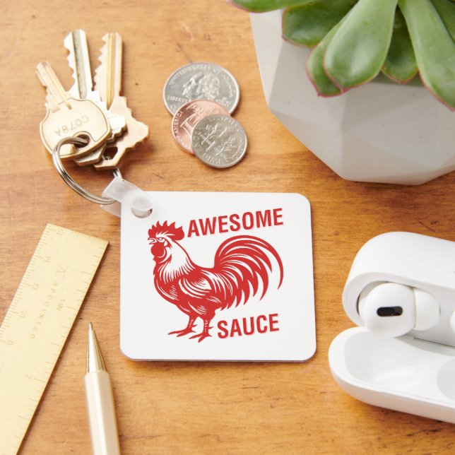 Porte-clés Awesome Rooster de sauce drôle (Bureau)