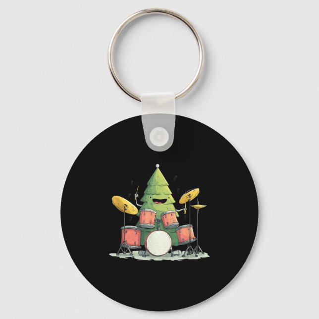 Porte-clés Awesome Xmas Tree With Drums For Rocking Christmas (Recto)