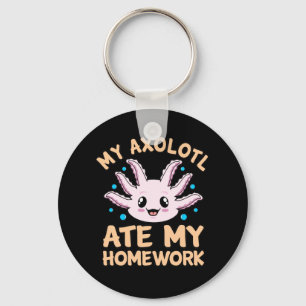Porte-clés Axolotl Ate Homework Kawaii Amoureux des animaux P