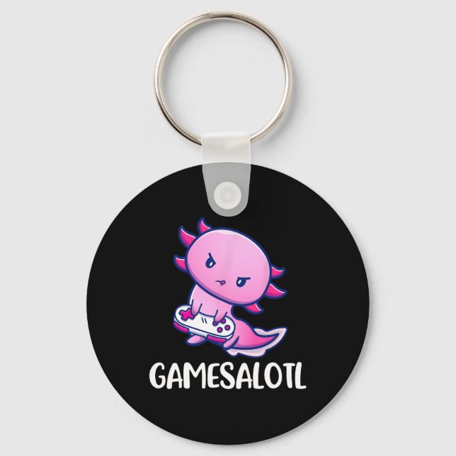 Porte-clés Axolotl Cute Jouer Jeu Vidéo (Recto)