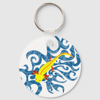 Porte-clés Axolotl Gelb im Wassser