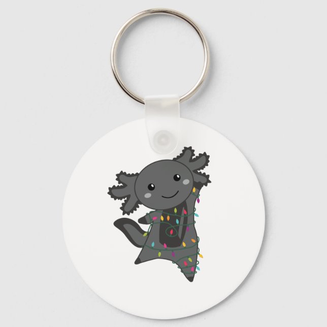 Porte-clés Axolotl Joyeux Noël Animaux d'hiver Axolotls (Recto)
