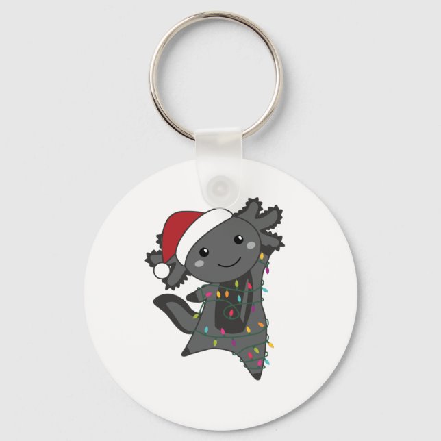 Porte-clés Axolotl Joyeux Noël Animaux d'hiver Axolotls (Recto)