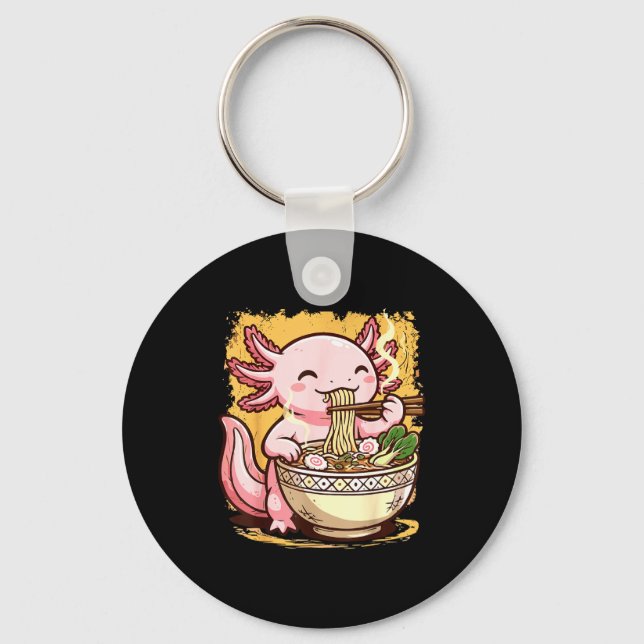 Porte-clés Axolotl mangeant des nouilles Ramen  (Recto)