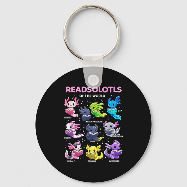 Porte-clés Axolotl mignon readsolotl du monde axolotls (Recto)