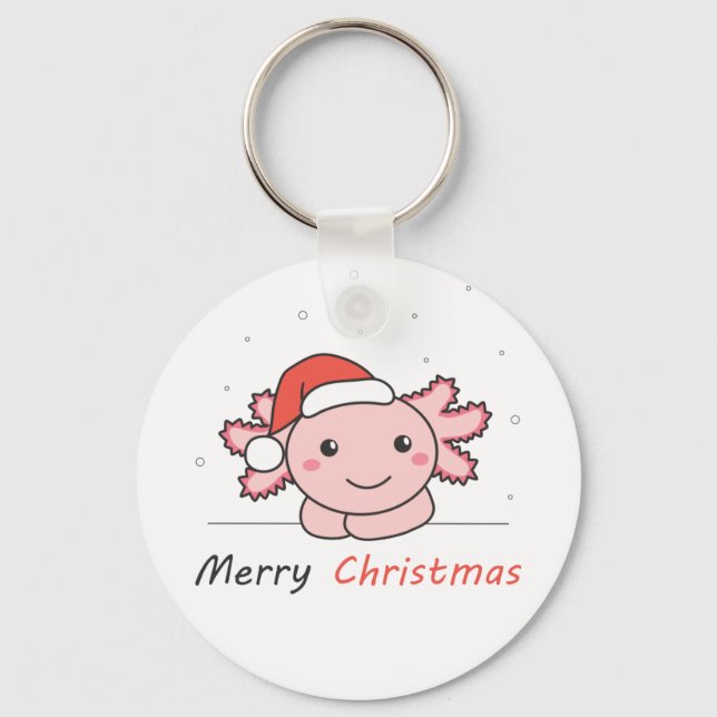 Porte-clés Axolotl Noël Neige Animaux d'hiver Axolotls (Recto)