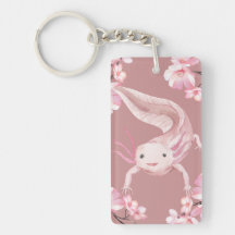 Porte-clés Axolotl Rose et Fleur de Cerisier Migno