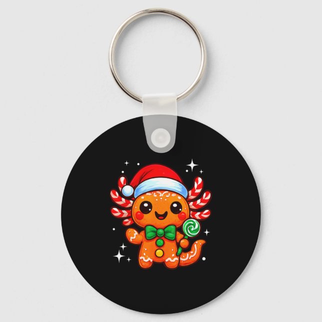 Porte-clés Axolotl Xmas Hat Santa Cute Funny Christmas Pajama (Recto)