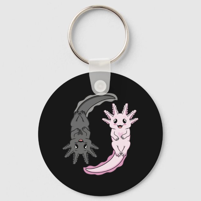 Porte-clés Axolotl Yin Yang Kawaii Animal Axolotls Lover Owne (Recto)