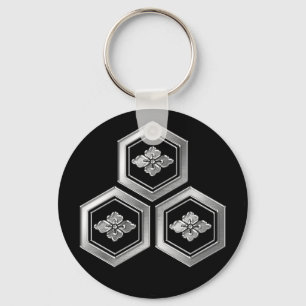 Porte-clés Azai Clan Kamon Argent Chrome