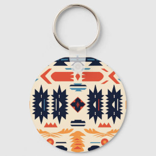 Porte-clés Aztec géométrique tribal boho du Sud-Ouest