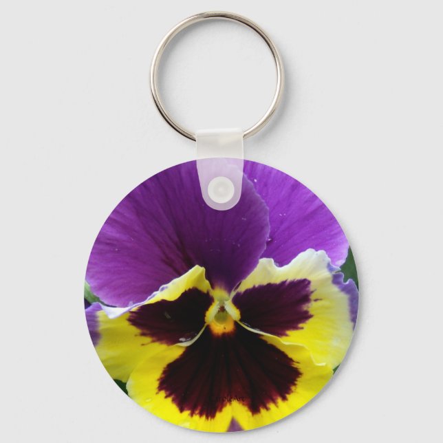Porte-clés b1 Purple Purple Jaune Pansy (Recto)