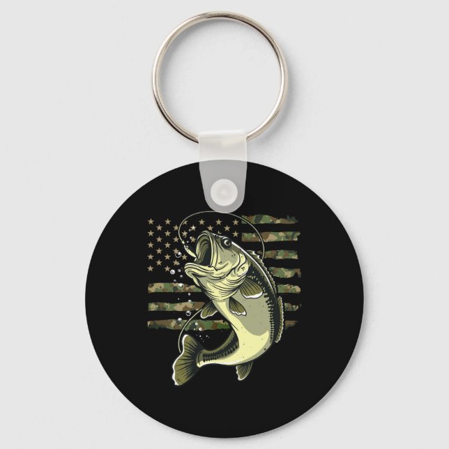 Porte-clés B Pêche de poisson Usa Drapeau américain Camouflag (Recto)