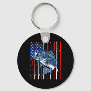 Porte-clés B Pêche Drapeau Américain Pêcheur Patriotique