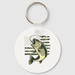 Porte-clés B Pêche Poisson Usa Drapeau Américain Camouflage P