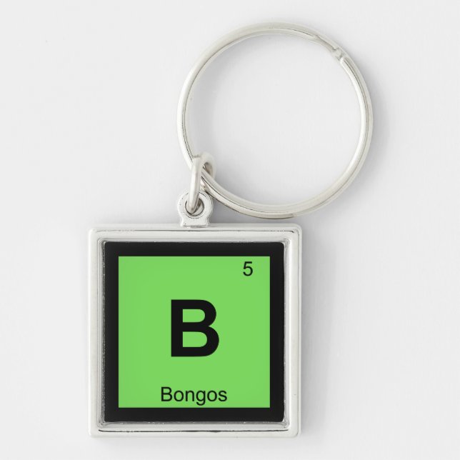Porte-clés B - Symbole de table périodique de la chimie music (Devant)
