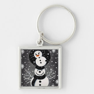 Porte-clés B&W Snowman Balancing Act